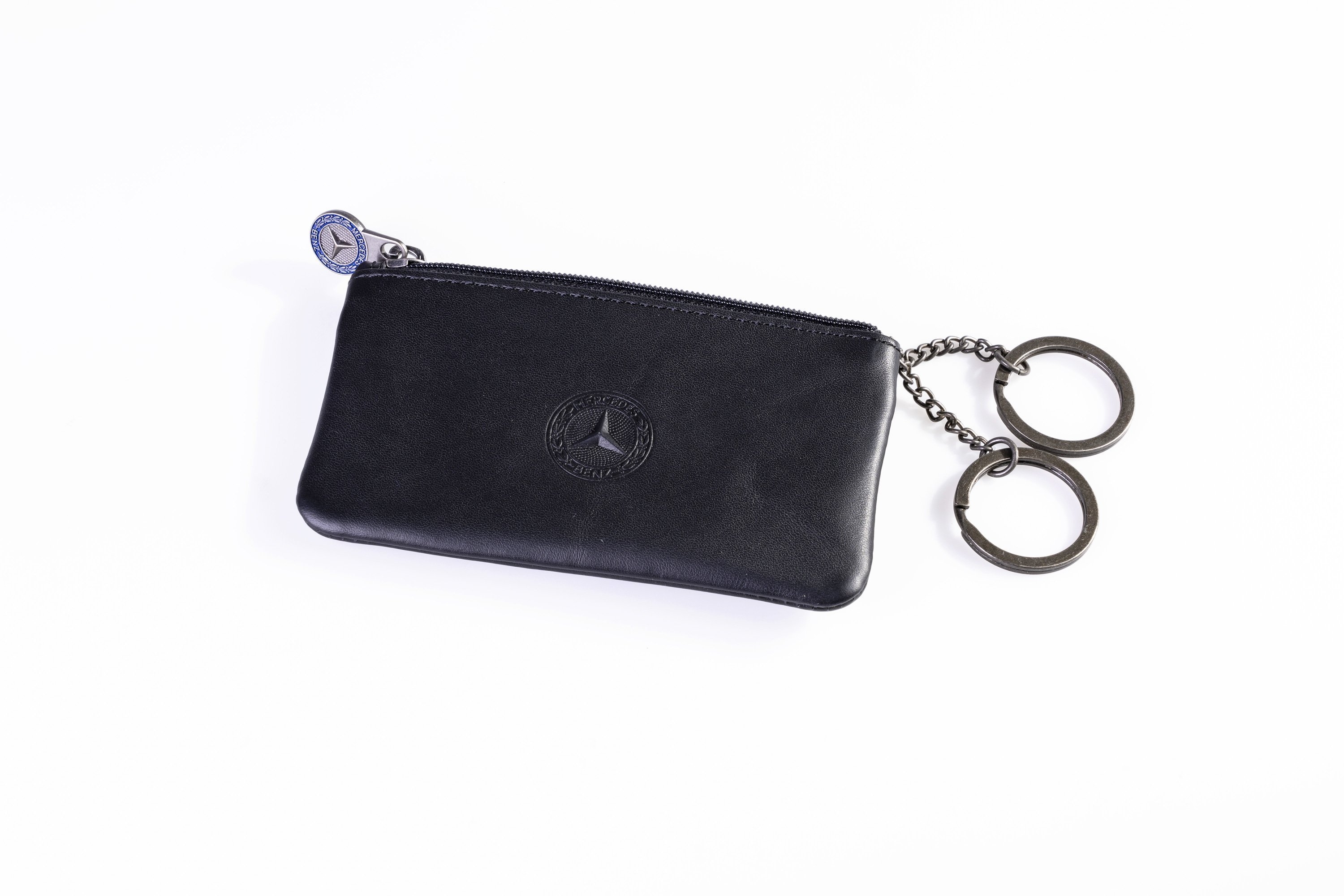 Leder Key Pouch - Schwarz
